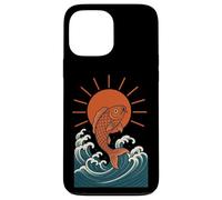 Koi Fish Wave Sun Art japonais Style Luck Strength Coque pour iPhone 13 Pro Max