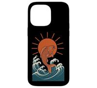 Koi Fish Wave Sun Art japonais Style Luck Strength Coque pour iPhone 14 Pro Max