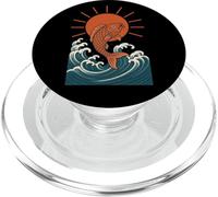 Koi Fish Wave Sun Art japonais Style Luck Strength PopSockets PopGrip pour MagSafe