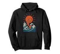 Koi Fish Wave Sun Art japonais Style Luck Strength Sweat à Capuche