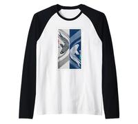 Koi Fish Yin-Yang Japonais Ukiyo-e Traditionnel Style Vintage Manche Raglan