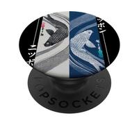 Koi Fish Yin-Yang Japonais Ukiyo-e Traditionnel Style Vintage PopSockets PopGrip Adhésif