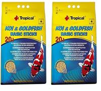 Koi&Goldfish Basic Sticks 20L / 1600g - Aliment de Base Flottant pour carpes koï et Poissons d'étang (Lot de 2)