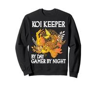 Koi Keeper par Day Gamer by Night Funny Koi Lover Sweatshirt
