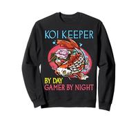 Koi Keeper par Day Gamer by Night Funny Koi Lover Sweatshirt