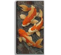 Koï Peinture par Numero Adulte Animal Peinture Numero Adulte et Enfant, DIY Paint by Numbers avec 60x120cm Toile + Acryliques + Pinceaux + Images de Référence, Decoration Chambre, Cadeau Femme,-fu906u