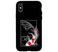 Koi Poisson Géométrie Fibonacci Spirale Japonais Coque pour iPhone X/XS