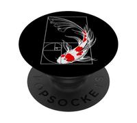 Koi Poisson Géométrie Fibonacci Spirale Japonais PopSockets PopGrip Adhésif