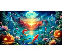 Koi-Poisson Puzzle 1000 pièces Educa Cadeau Unique De l'art Décoration Jeu éducatif Challenge Toy pour Adultes & Enfants des 14 Ans 38x26cm/1000pcs