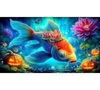 Koi-Poisson Puzzle 1000 pièces Educa Divertissement créatif De l'art Décoration Jeu éducatif Challenge Toy pour Adultes et Enfants à partir de 12 Ans 38x26cm/1000pcs