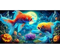 Koi-Poisson Puzzle 1000 pièces Educa Divertissement créatif De l'art Décoration Jeu éducatif Challenge Toy pour Adultes et Enfants à partir de 12 Ans 75x50cm/1000pcs