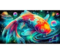 Koi-Poisson Puzzle 1000 pièces Educa Divertissement créatif De l'art Décoration Jeu éduchatif Challenge Toy pour Adultes & Enfants des 14 Ans 75x50cm/1000pcs