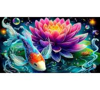 Koi-Poisson Puzzle 1000 pièces Educa Divertissement créatif De l'art Décoration Jeu éduchatif Challenge Toy pour Adultes & Enfants des 14 Ans 38x26cm/1000pcs