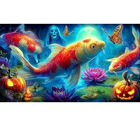 Koi-Poisson Puzzle 1000 pièces Educa Divertissement créatif Décoration Intérieure Jeu éducatif Challenge Toy pour Adultes & Enfants des 14 Ans 38x26cm/1000pcs