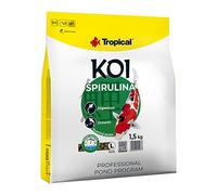 Koi SPIRULINA Pellet Size L 5L / 1,5kg - Aliment Quotidien pour Tous Les Poissons d'étang, Gros granulés