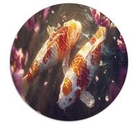 Koï Swimming in The Water |Fleurs de Cerisier en Fleurs| Puzzles Amusants en Famille 1000pcs (67.5x67.5cm) Adultes