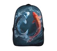 Koï Yin Yang Sacs À Dos,imprim É 3D Voituretable Éclaboussure d'eau Sac Mode Pour Maternelle Ou Primaire 16 inch