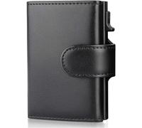 KOIAMVZW Portefeuilles de Cartes en Aluminium de crédit Portefeuille de Cartes de Cartes multifonctionnelles Trifold Smart Hommes Portefeuilles en Cuir Mince avec Poche de Monnaie Decoration