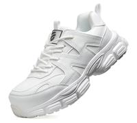 KOIFISH Chaussures de Sécurité Femme Légère Basket de Secruite Confortable Antidérapante Chaussures de Travail Embout Acier Respirante Blanc/37