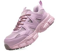 KOIFISH Chaussures de Sécurité Femme Légère Basket de Secruite Confortable Antidérapante Chaussures de Travail Embout Acier Respirante Pourpre/40