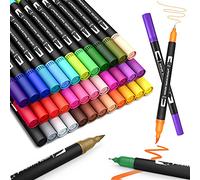 Koilox Lot de 36 feutres pinceaux aquarelle avec deux pointes, marqueurs à base d'eau, convient pour le dessin, les illustrations, la calligraphie, la fabrication de cartes