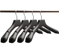 KOINEN Cintres pour la Maison,Cintres, Cintre Plastique Noir Épaule Large antidérapante Gain de Place Crochet chromé Fendu Robe Costume Haut Pantalon sous-vêtements Jupe (5 pièces)