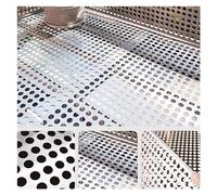 KOINEN Plaque Perforée en Acier Inoxydable 304, Panneaux De Remplissage Balustrade, Maille Métallique, Diamètre Trou D'écran Décoratif, Feuille Métal 8 Mm avec Attaches Et Gants(45x250cm)