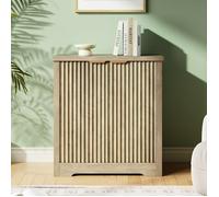 KOIOPLIE Buffet cannelé en chêne avec 2 portes et étagère réglable, meuble rangement pour salle à manger cuisine salon