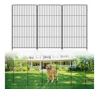 Koioplie Clôture de jardin no-dig en métal 36 x 27inch, 10 panneaux | Fer antirouille résistant UV/pluie, 10 panneaux modulaires - portillon intégré - montage sans outil ni creusage