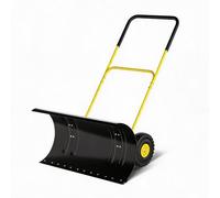 Koioplie Pelle à Neige à Roues 36" - 5 Positions - Jaune, Large Double Pole | Acier thermolaqué anti-rouille - lame + bord polypropylène - manche réglable 5 positions (30-110 cm) - roues caoutchouc