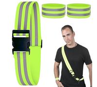 KOIROI 2 Ceinture réfléchissante, Sangle réfléchissante Haute visibilité, Bande réfléchissante avec Velcro, réflecteurs de vélo, Double Bandes réfléchissantes pour Enfants et Adultes