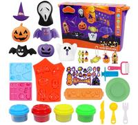 KOIROI 22 Pièces Pate à Modeler Halloween, Moule Pate a Modeler, Accessoire Pate a Modelers Enfant, Plasticine Halloween, Cadeau Halloweens pour Cadeaux de Fête Carnaval Anniversaire