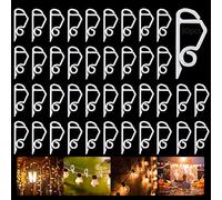 KOIROI Lot de 80 clips de lumière de Noël, crochets de gouttière, en plastique, mini crochets, pour gouttières, bardeaux, chaînes, Noël, décoration extérieure