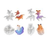 Kois Poisson Porte-clés Moule Époxy Résine Pendentif Moules 3D Or Poisson Moules en Silicone pour Porte-clés Fournitures de Fabrication de Bijoux Moules en Silicone Flexibles
