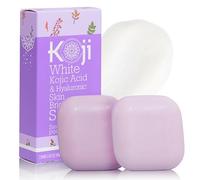 Koji White Kojic Acid & Hyaluronic Acid Skin Brightening Soap for Hydrating, Face Moisturizer, Skin Radiant, Cleansing Bar, Reduces the Appearance of Wrinkles with Vitamin E, Vegan, 2.82 Oz (2 Bars)