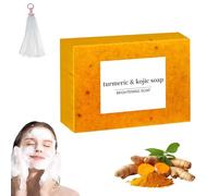 Kojic Acid and Turmeric Soap, Honey Glow Lemon Turmeric Kojic Acid Bar, Skin Care Soap for All Skin Types, Deep Cleansing Moisturizing (1Pcs)