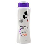 Kojie San Corps Lotion Éclaircissant avec SPF 25 VA/UB Large éventail - 150 ml Bouteille Protège la peau des rayons UV, Lutter contre la les signes de vieillissement.