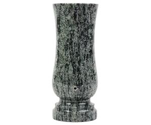 KOKA Vase Funéraire en Granit Vert Olive - Décoration Funéraire - Pierre Naturelle pour Cimetière