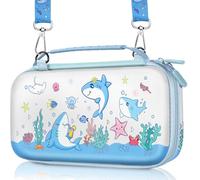 Kokaade Carrying Case for Nintendo Switch 2 (2025) - with Handle and Strap for Switch 2 Travel Cases Blue Shark Cute Kawaii Design Portable Storage Carry Protective Hard Shell for Girls Boys Teens