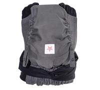 KOKADI Porte-bébé Tai Just Mr.Grey (unique) - Ergonomique, sûr et doux, fabriqué à la main en 100 % coton bio - De la naissance à 15 kg, parfait pour les grands parents et les bébés - Gris