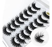 KOKAY Faux cils 8 paires Cils artificiels Russian Strip Eyelashes False Lashes Fake Eyelashes DD Curl Réutilisables Fait à la main Doux (K006,17MM)