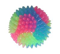 kokdid Balle rebondissante LED clignotante en caoutchouc pour animaux de compagnie Jouet de dentition pour différentes races en plein air Jeu amusant Anti-mastication Chien lumineux