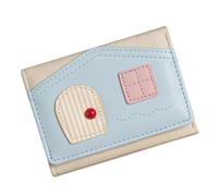 kokdid Élégant portefeuille multicolore sur le thème de la maison avec poche pour pièces de monnaie et porte-cartes pour porte-monnaie essentiel au quotidien, jaune