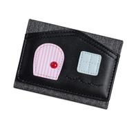 kokdid Élégant portefeuille multicolore sur le thème de la maison avec poche pour pièces de monnaie et porte-cartes pour porte-monnaie essentiel au quotidien, Noir