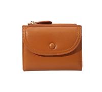 kokdid Étui à cartes moderne avec fermeture éclair pour femme - Taille compacte - Pratique - En cuir synthétique - Accessoire de mode élégant et compact, marron, Beauté de masse