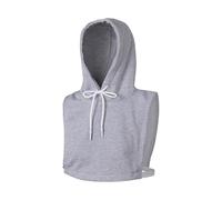 kokdid Insert chapeau à capuche d'hiver chaud demi-chemise pour femme, insert tour de cou, couleur élastique, pull d'hiver chaud, tenue décontractée pour étudiant, gris clair, taille unique