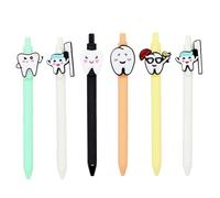 kokdid Lot de 6 stylos à bille rétractables sur le thème des infirmières - Pointe de 1 mm - Écriture fluide - Pour bureau, école, clinique