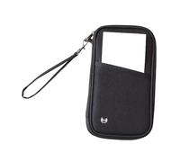 kokdid Organisateurs de documents de voyage légers bloquant le portefeuille en tissu Oxford imperméable et compartiments pour cartes dédiés bloquant le porte-cartes de voyage, Noir