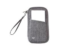 kokdid Organisateurs de documents de voyage légers bloquant le portefeuille en tissu Oxford imperméable et compartiments pour cartes dédiés bloquant le porte-cartes de voyage, gris