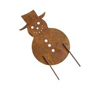 kokdid Piquets de jardin vintage en métal avec Père Noël, bonhomme de neige, résistant aux intempéries, décoration de Noël extérieure pour paysages de vacances, décoration de cour en métal résistant